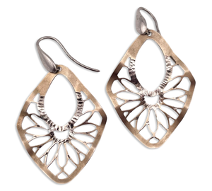 sterling silver & gold wash Silpada cut-out wave dangle earrings