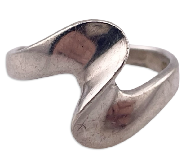 size 7.25 sterling silver stoneless squiggle ring