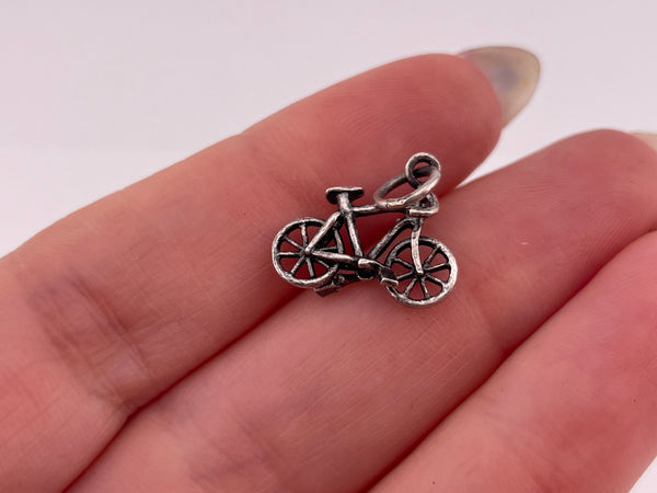 sterling silver bicycle pendant
