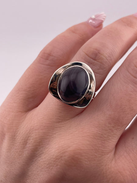 size 6.5 sterling silver modernist agate ring