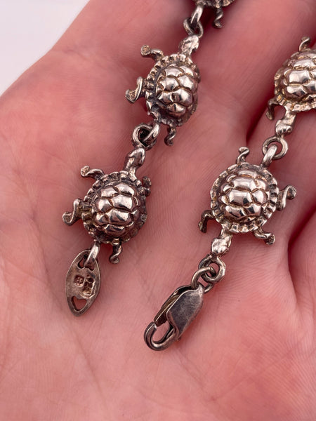 sterling silver 7-1/2" turtle link bracelet