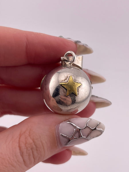 sterling silver sun moon face star harmony ball pendant