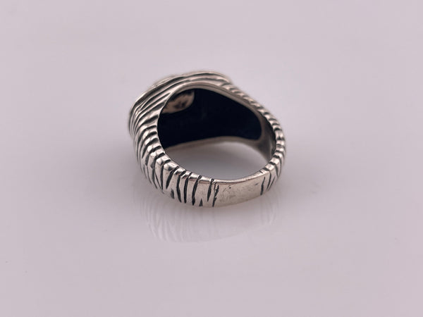 size 7.25 sterling silver faceted smokey quartz ring