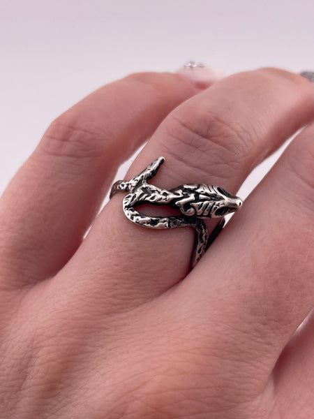 size 6.75 sterling silver zig-zag snake ring
