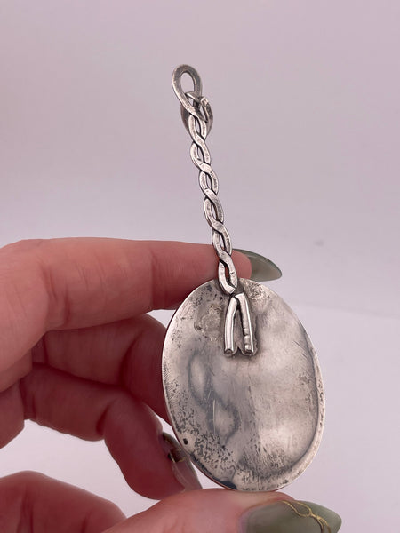 sterling silver 3-3/8" artisan agate pendant