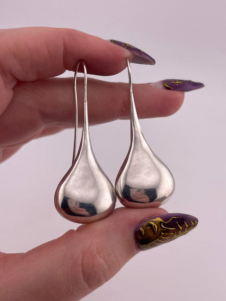 sterling silver stoneless jug threader dangle earrings