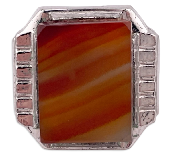 size 8 sterling silver rhodium plated Clark and Coombs ring