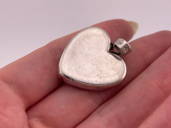 sterling silver Mexican puffy heart pendant