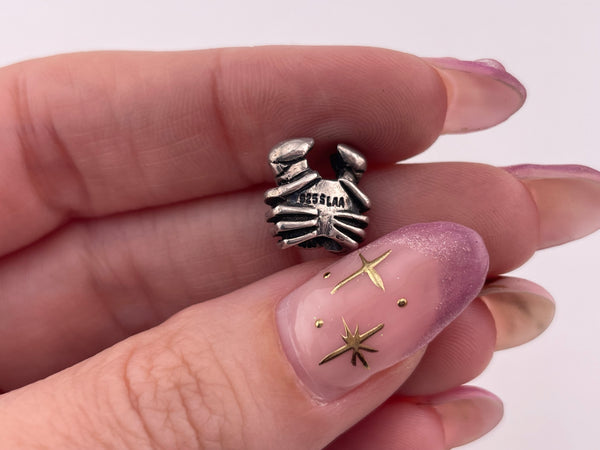 sterling silver crab bead pendant