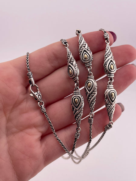sterling silver & 14k gold JAI by John Hardy station layer necklace