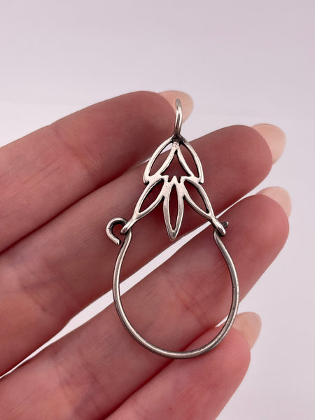 sterling silver charm holder cut-out design pendant