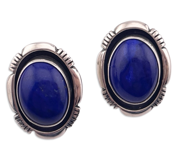 sterling silver M. Nez lapis post earrings