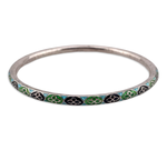 sterling silver 8" enamel bangle bracelet