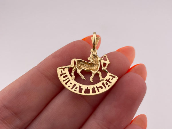 14k gold Sagittarius the Archer zodiac pendant