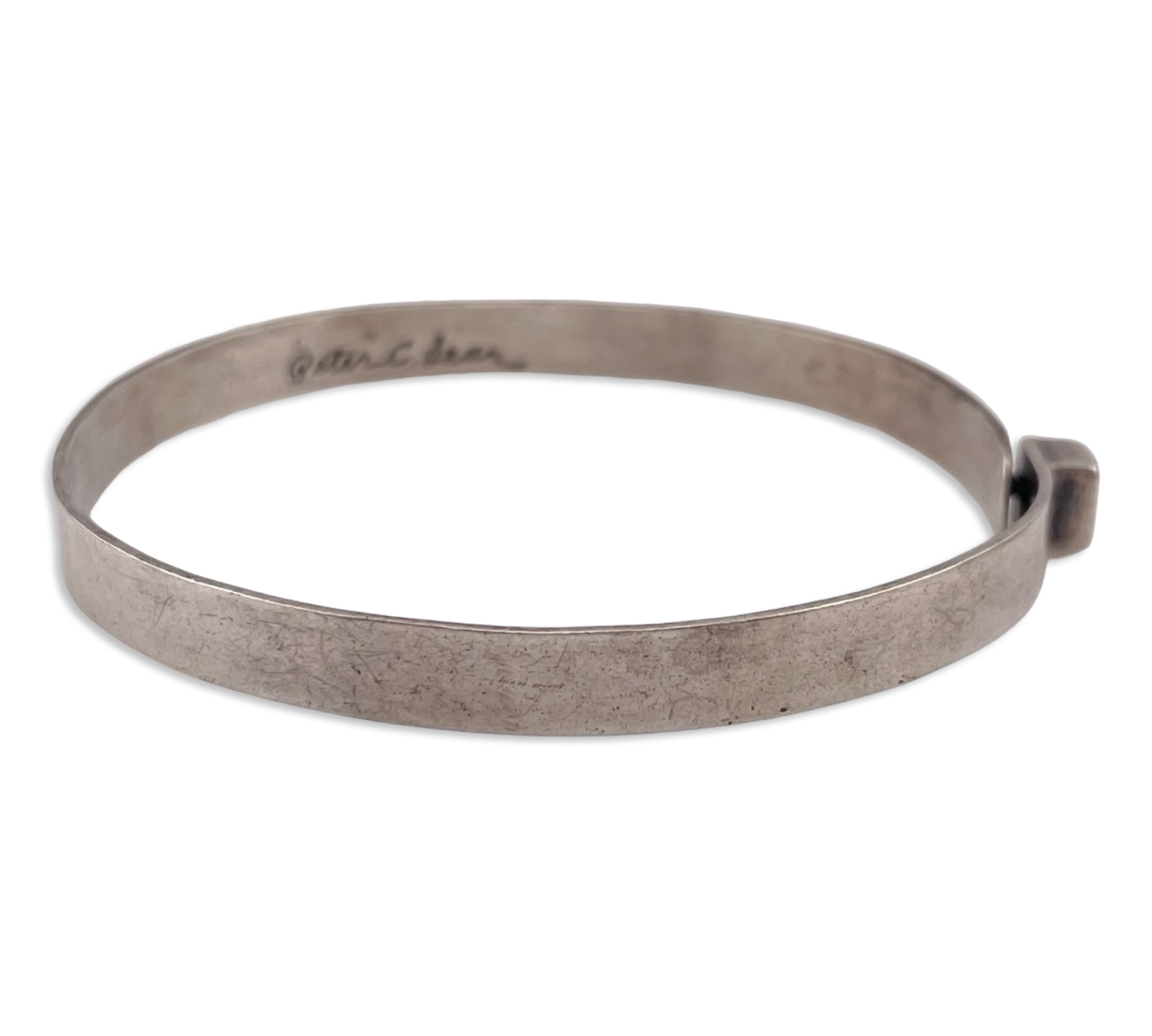 sterling silver artisan bangle bracelet