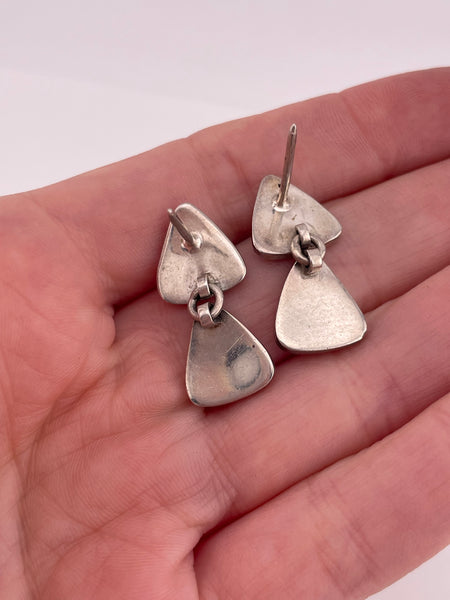sterling silver stoneless post dangle earrings