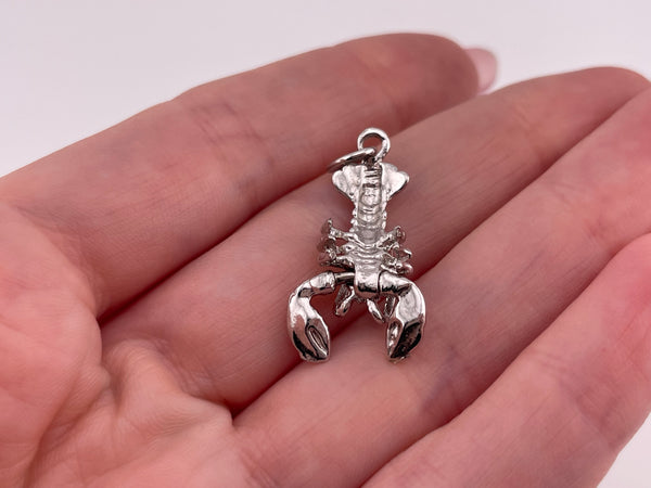 sterling silver rhodium plated lobster pendant