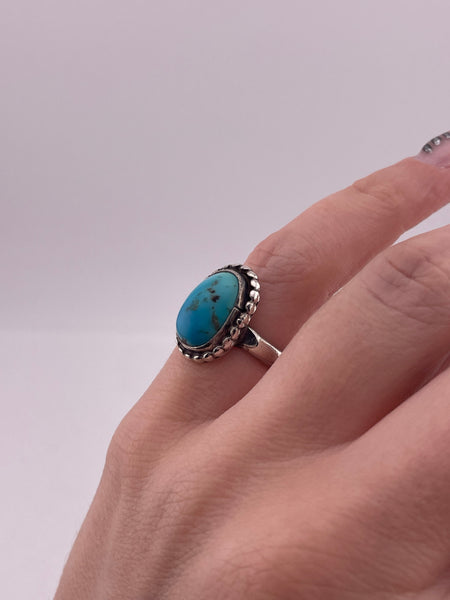 size 4 sterling silver turquoise ring