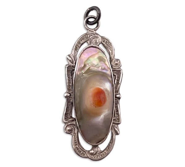sterling silver blister abalone pendant
