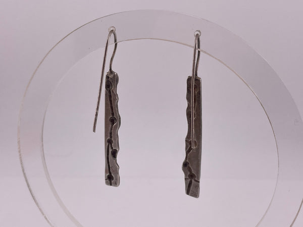 sterling silver stoneless brutalist hook earrings