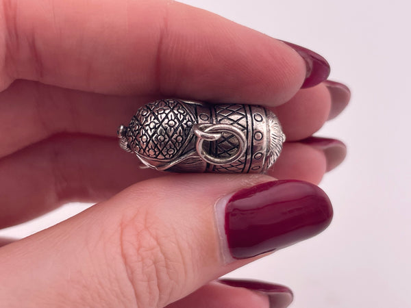sterling silver 3D elephant pendant