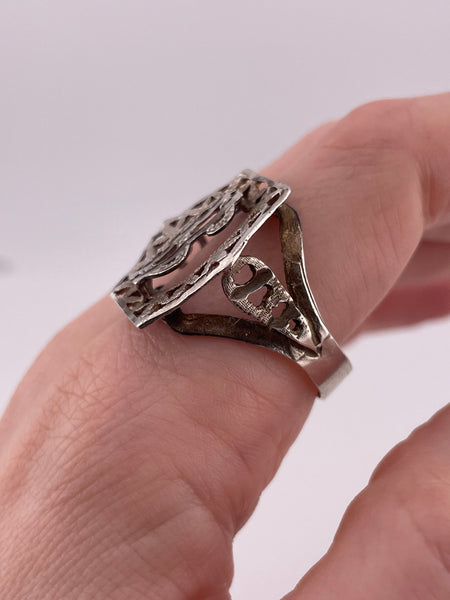 size 12 sterling silver dollar sign ring ***AS IS***