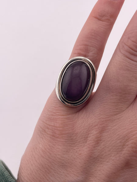 size 5.5 sterling silver purple glass ring