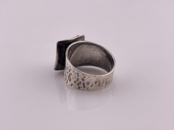 size 6.5 sterling silver Silpada pearl hammered textured ring