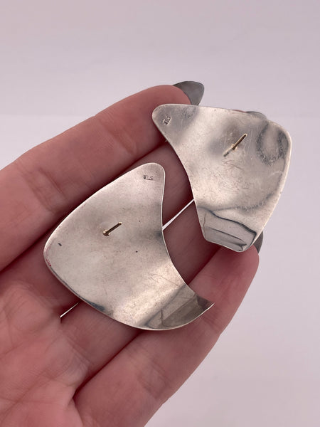 sterling silver stoneless earrings ***Gold Posts***