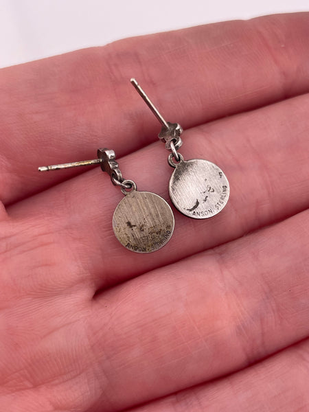 sterling silver petite Gemini zodiac post dangle earrings