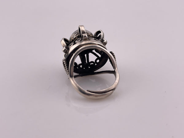 size 5 sterling silver Mexican amethyst adjustable band ring