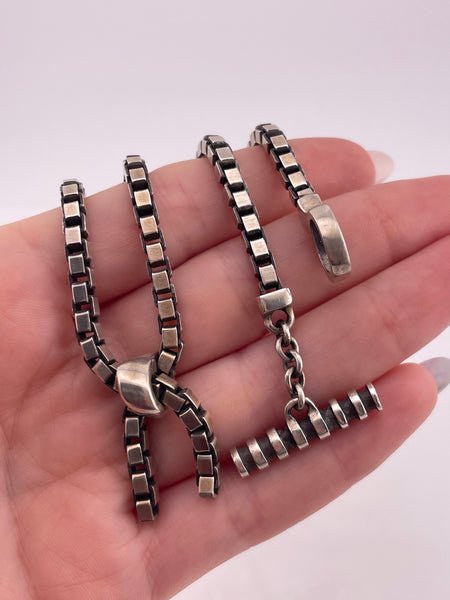 sterling silver Lisa Jenks box chain knot necklace