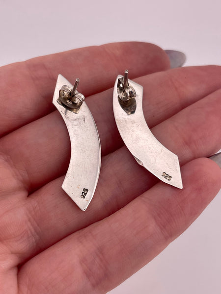 sterling silver stoneless curved post earrings