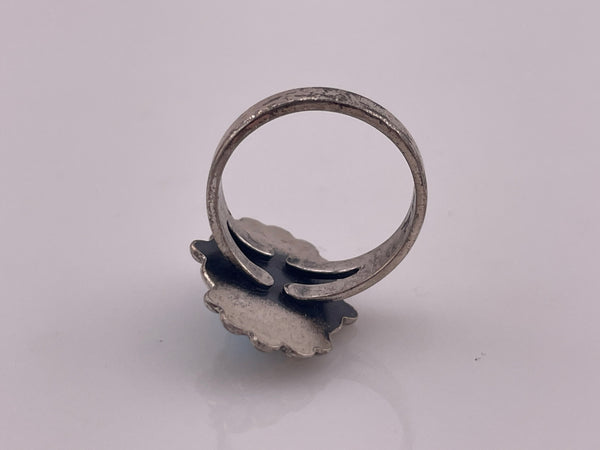 size 5.25 sterling silver rhodium plated Bell Trading Post turquoise ring