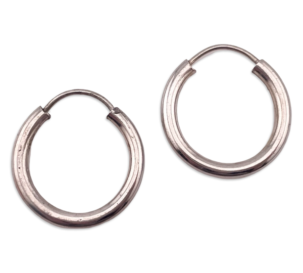 sterling silver 7/8" basic hoop earrings