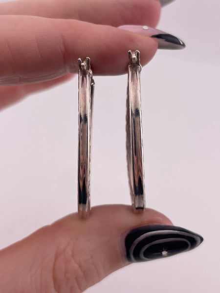 sterling silver oval hoop earrings