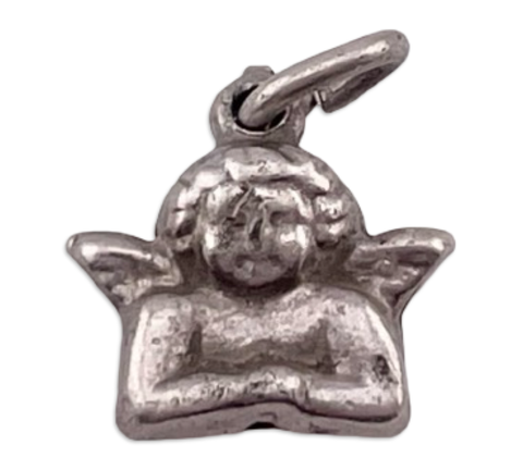 sterling silver petite cherub angel charm pendant