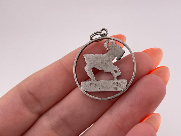 sterling silver Aries the Ram zodiac sign cut-out design pendant