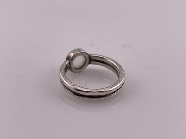 size 7 sterling silver moonstone double band ring