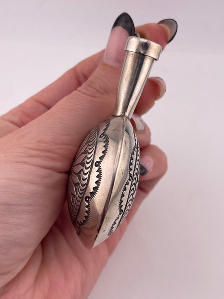 sterling silver Native American stamped tobacco canteen flask