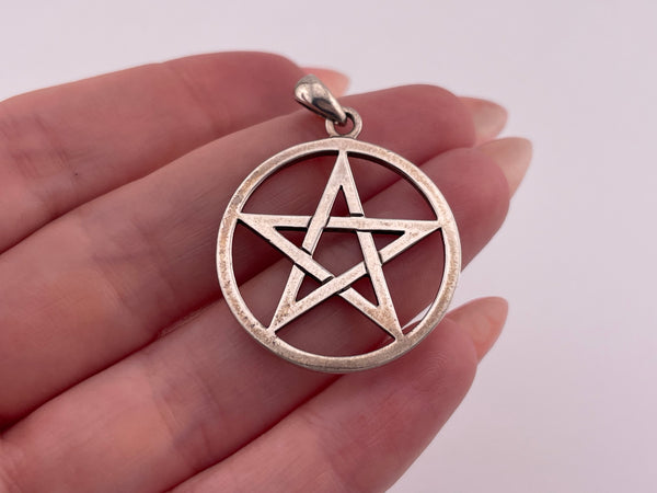 sterling silver pentacle pentagram star pendant