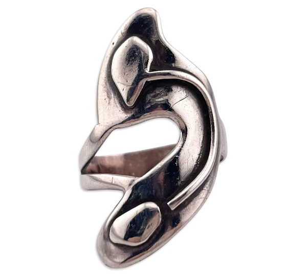 size 6.5 sterling silver stoneless abstract artisan ring