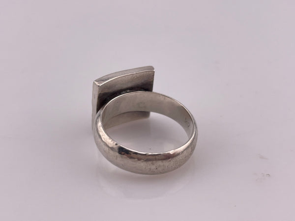 size 7.5 sterling silver gold plated square ring