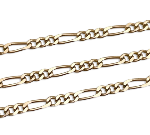 sterling silver gold plated 18" 2.18mm figaro chain link necklace