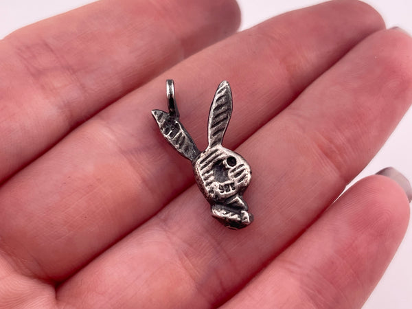 sterling silver rabbit head pendant