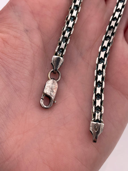 sterling silver 9-1/4" bismark box chain bracelet