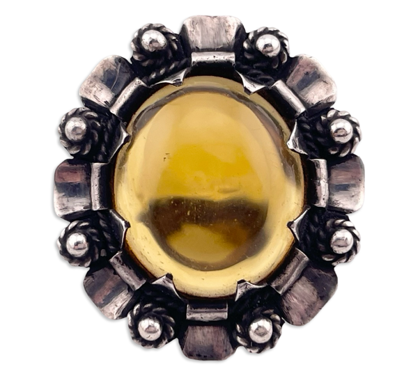 size 5 sterling silver large orange resin ring