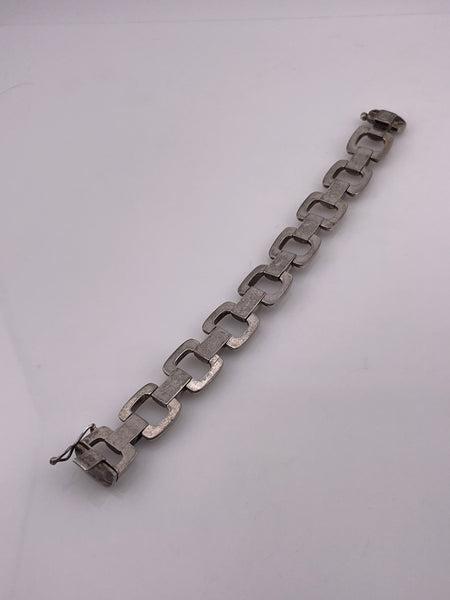 sterling silver 7-1/4" square link bracelet