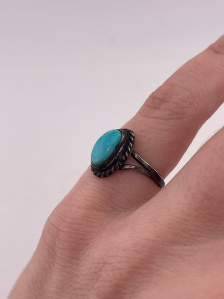 size 5.5 sterling silver turquoise ring