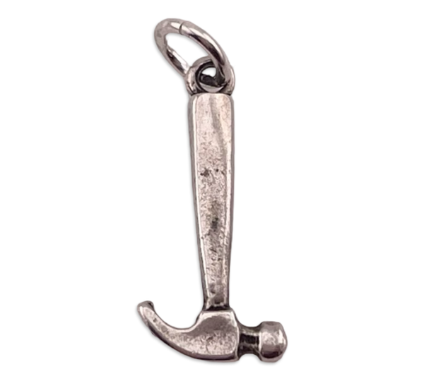 sterling silver small hammer charm pendant